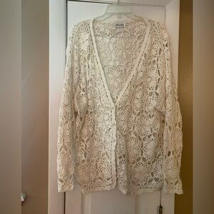 Womens XL Vintaged Embroided Cardigan